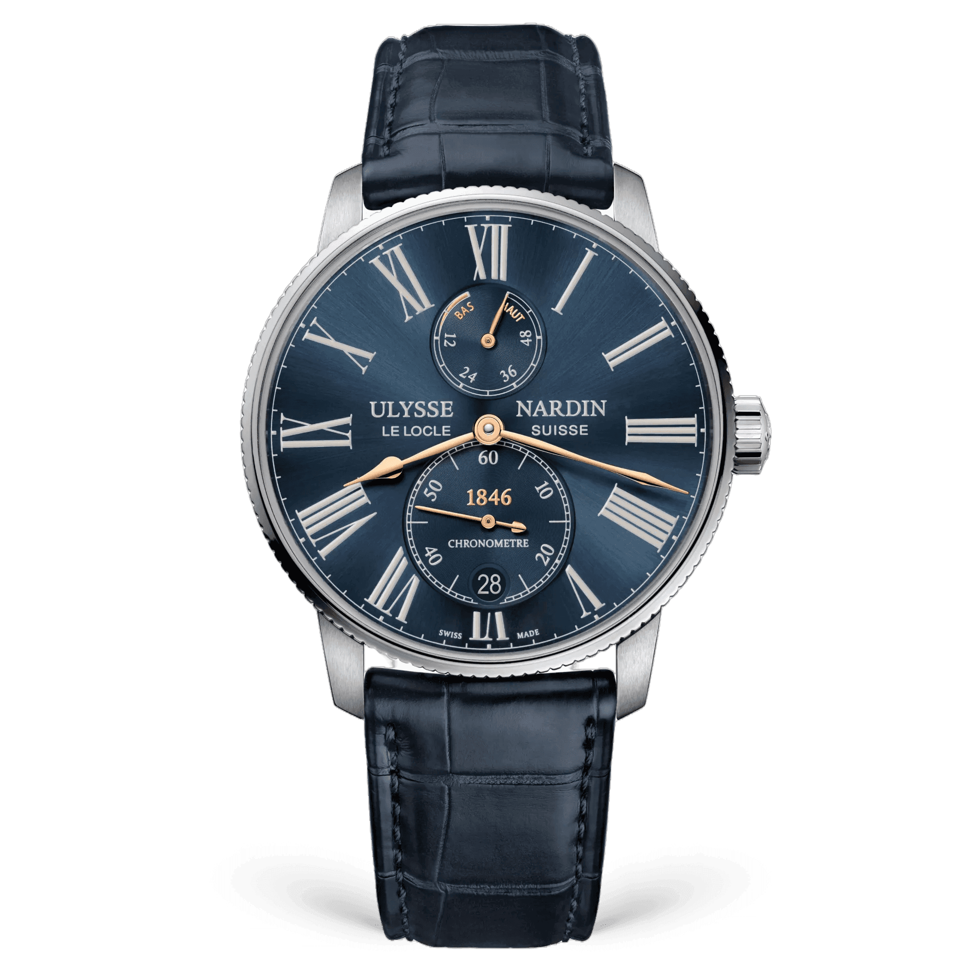 Reloj Marine Torpilleur 1183-310/43-RG con Alligator Azul