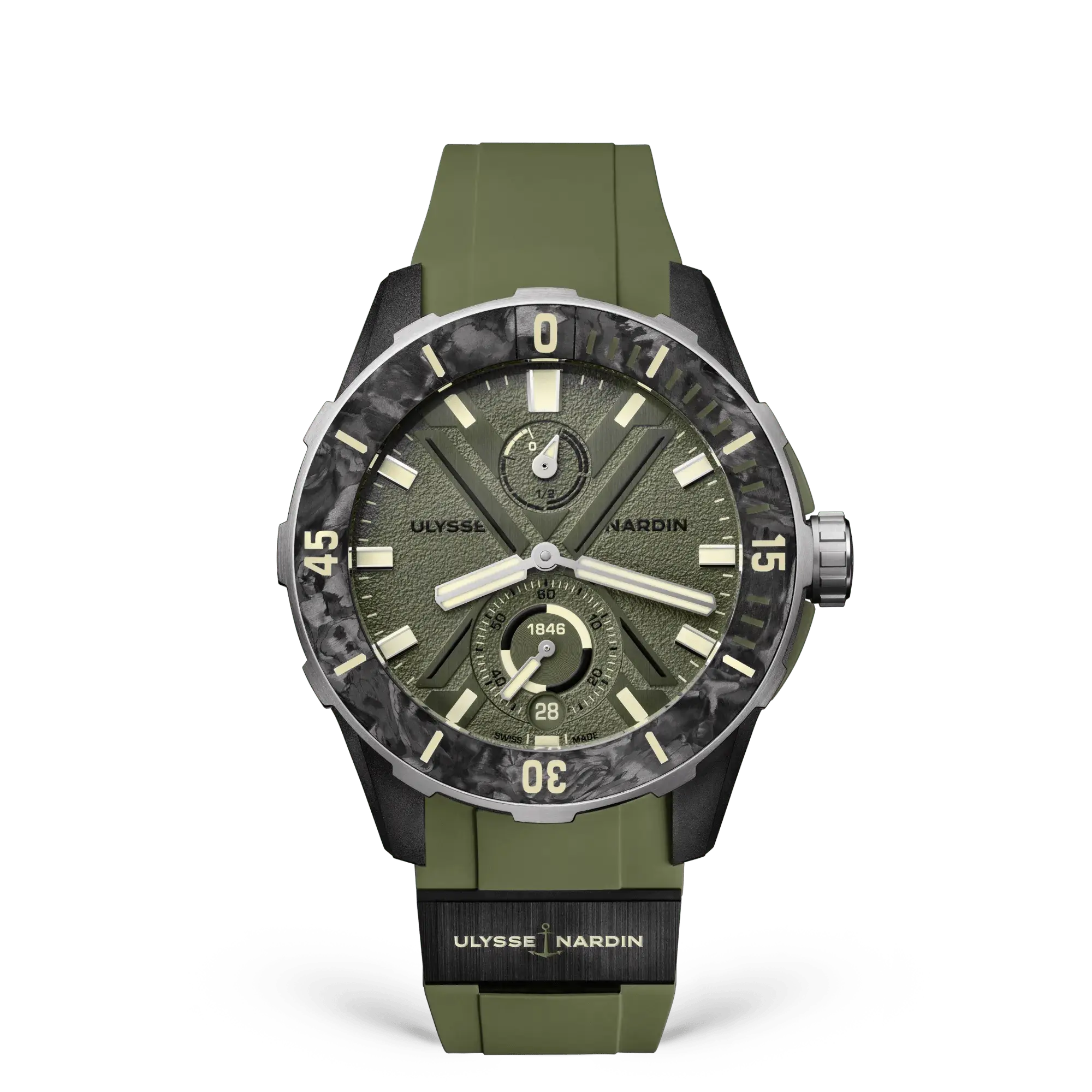 Diver NET OPS 1183-170-8A/3A watch with Green RUBBER/CERAMIC STRAP